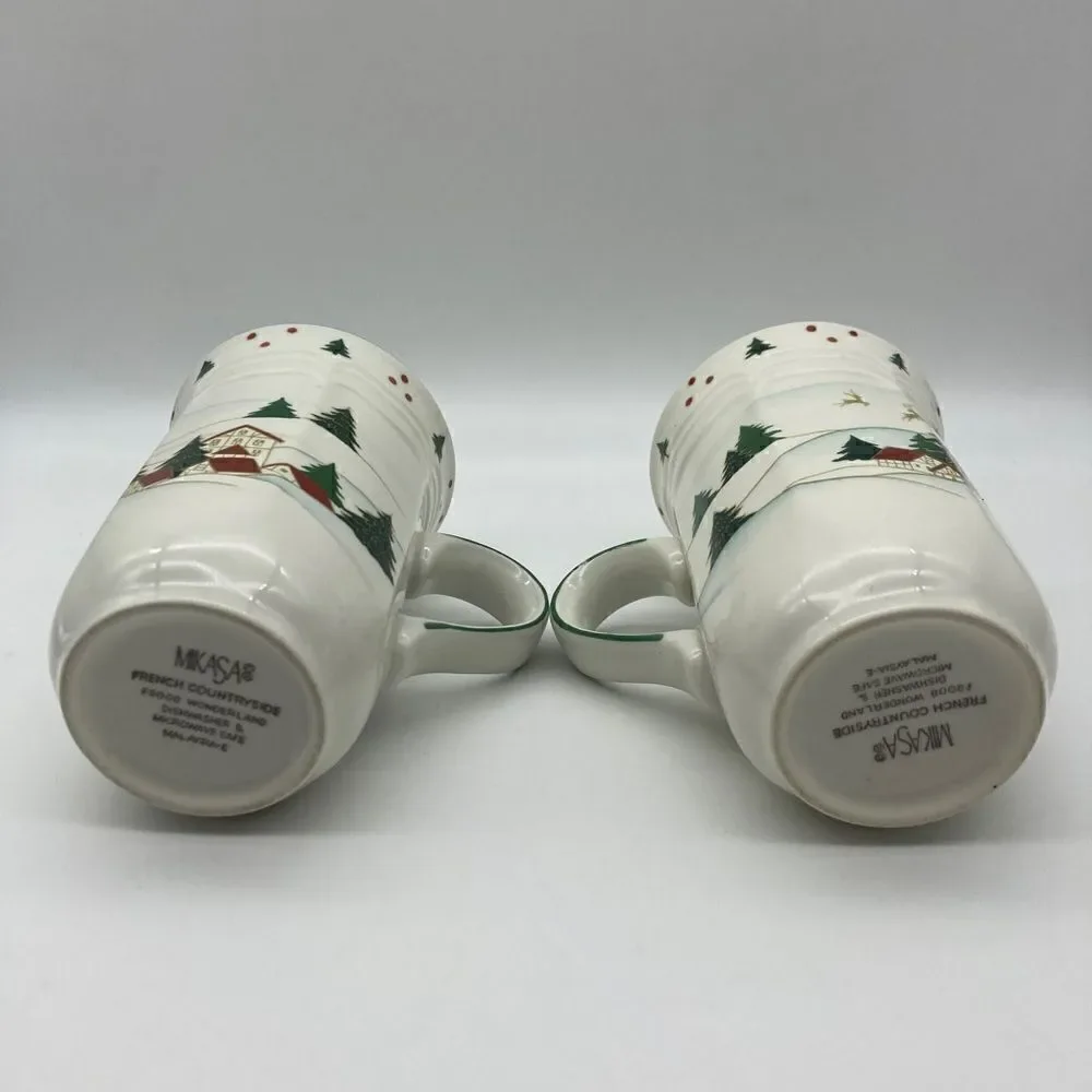 Micasa French Countryside Wonderland Cappuccino Mugs Lot of 2 F 9008 Like New